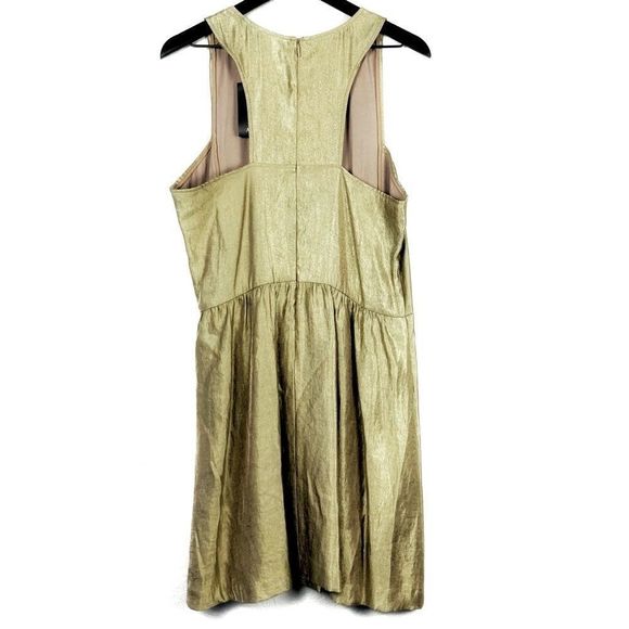 Armani Exchange Gold Metallic Short Dress NWT 12 - Picture 4 of 16